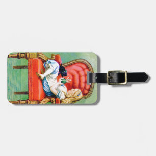 Alice and the Dinah the Cat in the Big Red Chair Luggage Tag