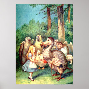 Alice and the Dodo Bird in Wonderland Poster