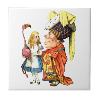 Alice and the Duchess Discuss Flamingo Croquet Tile