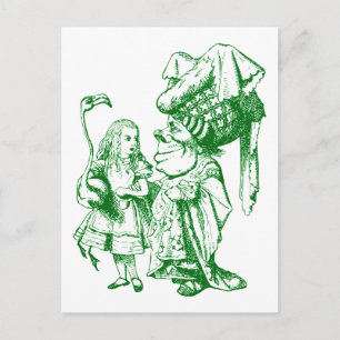 Alice and the Duchess Inked Green Postcard