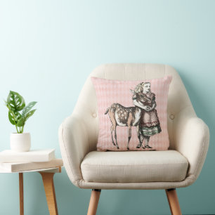 Alice and the Fawn Throw Pillow