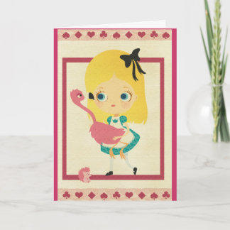 Alice and the Flamingo Greeting Card