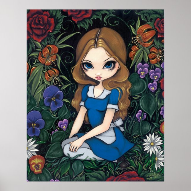 Alice and the Flowers Art Print - in Wonderland (Front)