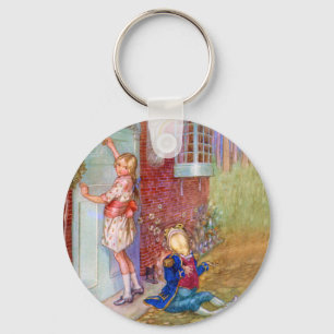 Alice and The Frog Footman At The Duchess' Doorway Keychain