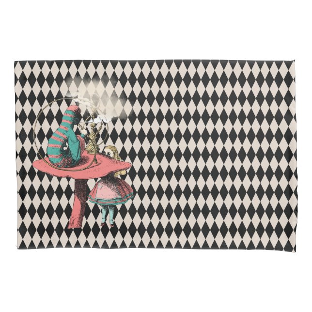 Alice and the Hookah Smoking Caterpillar Pillowcase (Front)