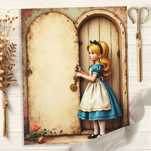 Alice and the Key Open Door Scrapbook Paper