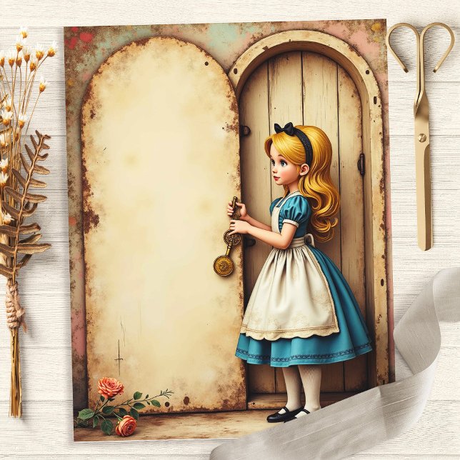 Alice and the Key Open Door Scrapbook Paper (Creator Uploaded)
