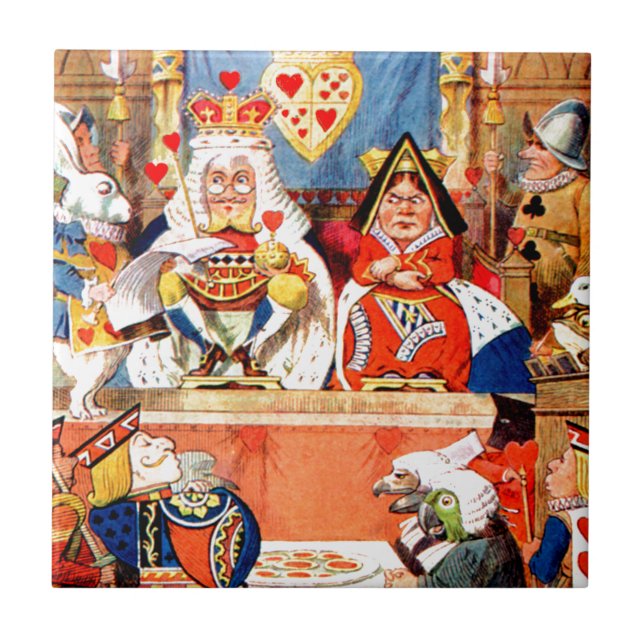 Alice and The Knave of Hearts Trial in Wonderland Tile (Front)