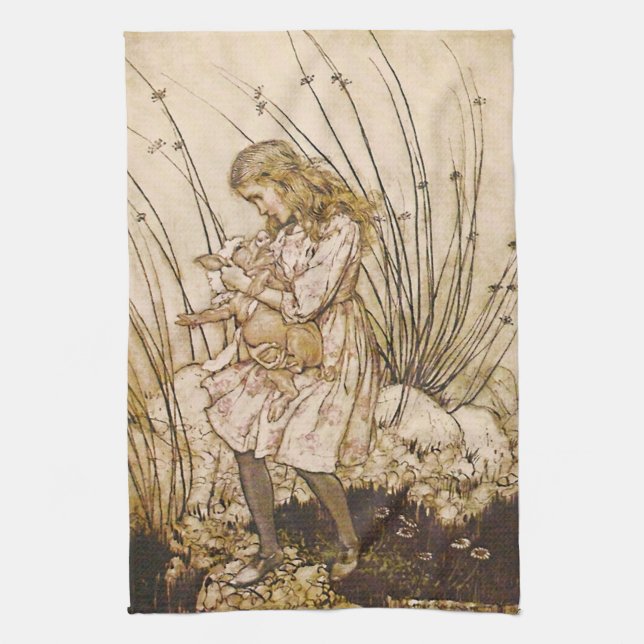 Alice and the Pig Baby 1 Kitchen Towel (Vertical)