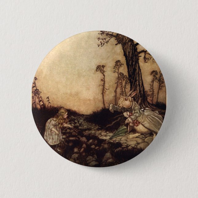 Alice and the Rabbit 2 Inch Round Button (Front)