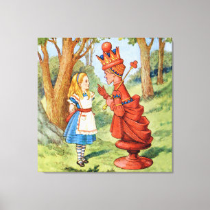 Alice and the Red Queen in Wonderland Canvas Print
