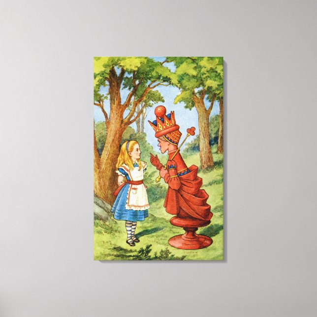 Alice and the Red Queen in Wonderland Canvas Print (Front)