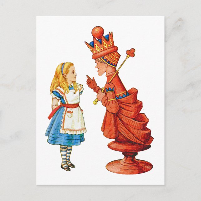 Alice and the Red Queen in Wonderland Postcard (Front)