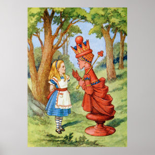 Alice and the Red Queen in Wonderland Poster