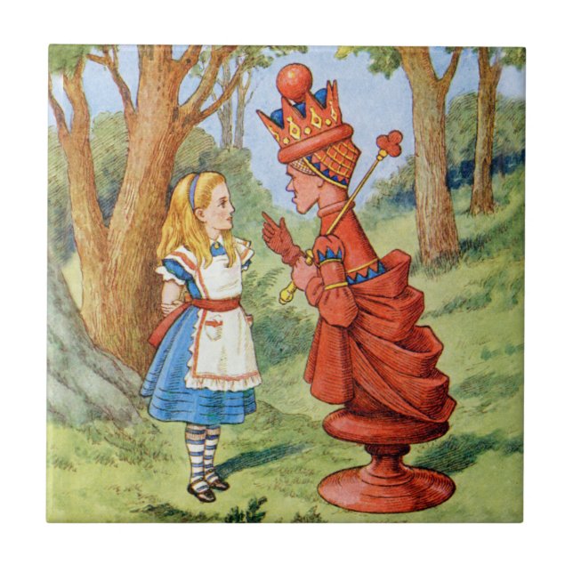 Alice and the Red Queen in Wonderland Tile (Front)