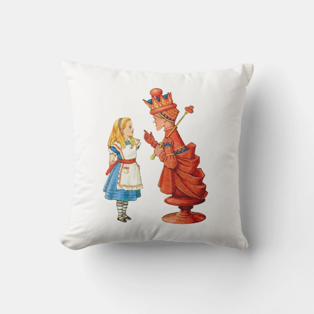 Alice and the Red Queen Throw Pillow (Front)
