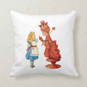 Alice and the Red Queen Throw Pillow