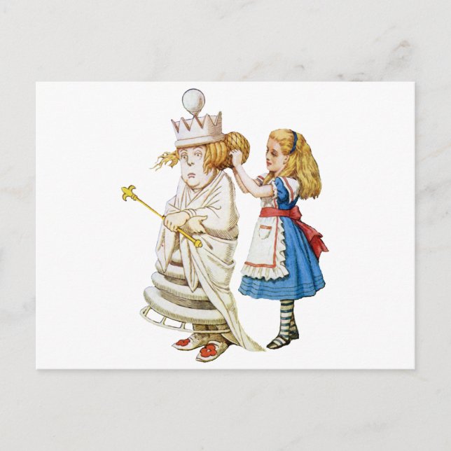 Alice and the White Queen in Wonderland Postcard (Front)