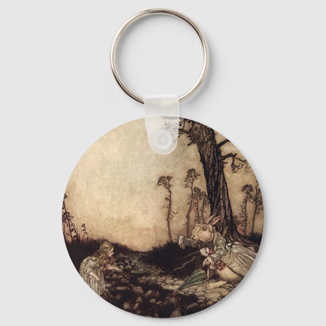 Alice and the White Rabbit Keychain (Front)