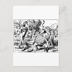 Alice and Tweedle Dee and Tweedle Dum Postcard