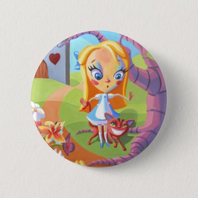 Alice and Wonderland 2 Inch Round Button (Front)