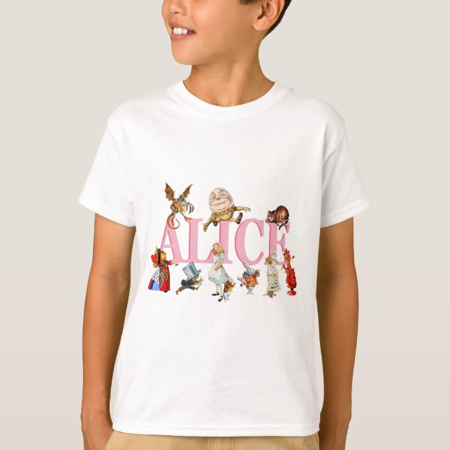 Alice and Wonderland and Friends. T-Shirt (Front)