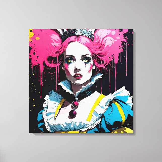 Alice as the Rabbit With Pink Hair Canvas Print (Front)