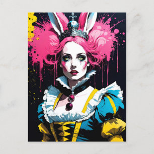 Alice as the Rabbit With Pink Hair Postcard
