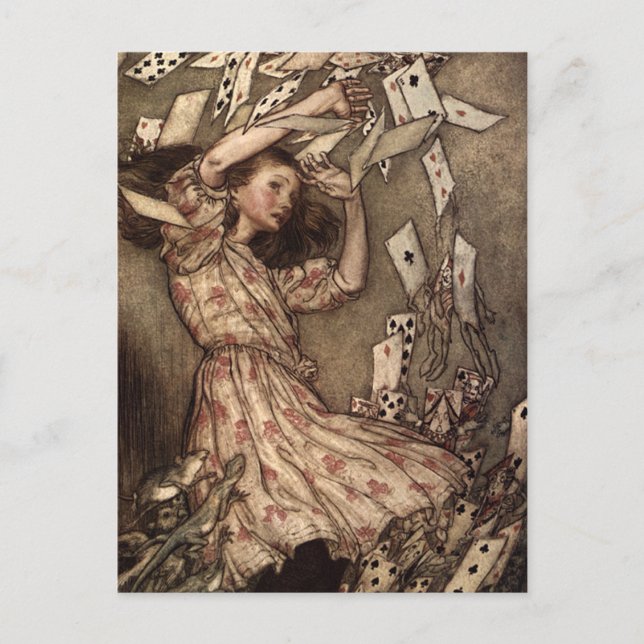 Alice assaillie par des cartes à jouer (Devant)