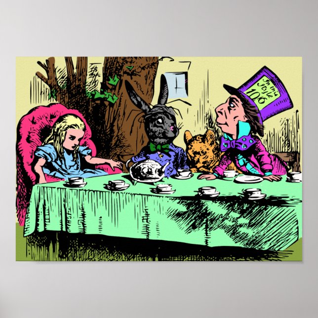 Alice at the Mad Hatter's Tea Party Poster (Front)