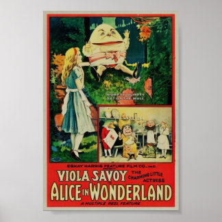 Alice au pays des merveilles 1915 Poster rare