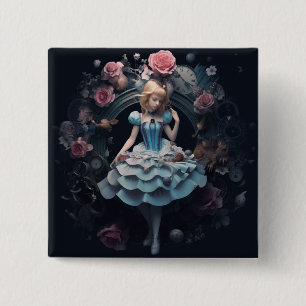 Alice au pays des merveilles Badge Carré 15cm