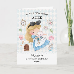 Alice au pays des merveilles Bonne carte de voeux 