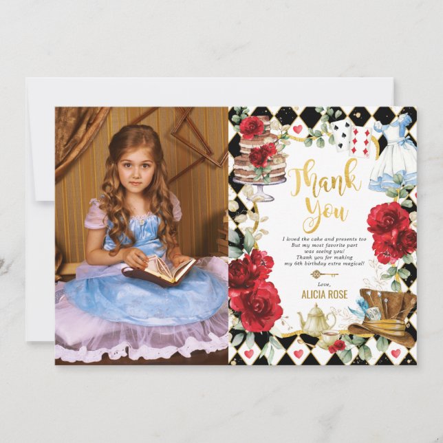Alice au pays des merveilles Carte de remerciement (Devant)