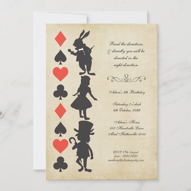 Alice au pays des merveilles Cartes Tea Party Anni (Devant)