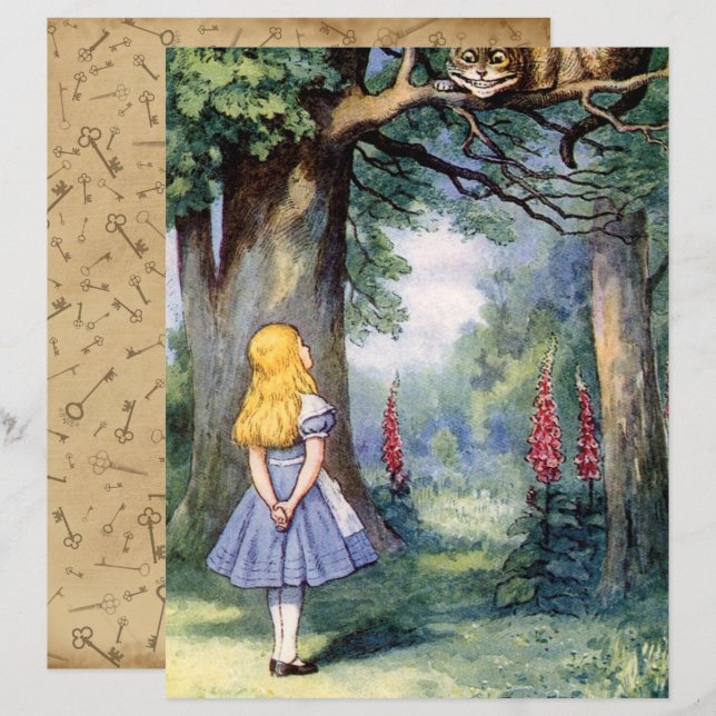 Alice au pays des merveilles, Cheshire Cat papier  (Devant / Derrière)
