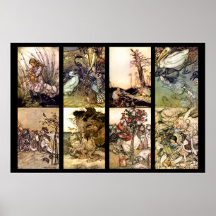 Alice Au Pays Des Merveilles Ensemble Poster vinta