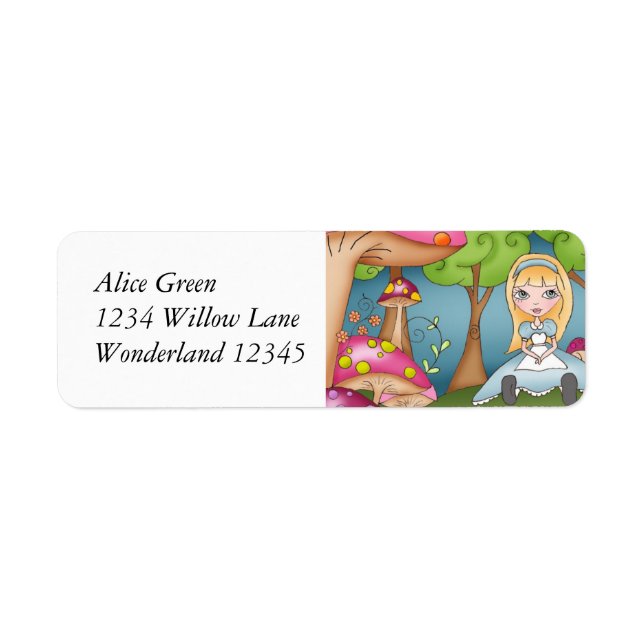 Alice au pays des merveilles Étiquettes de adresse (Devant)