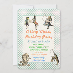 Alice Au Pays Des Merveilles Invitation Anniversai