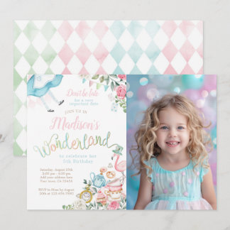 Alice au pays des merveilles Invitation d'annivers