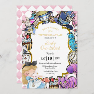 Alice au pays des merveilles Invitation d'annivers