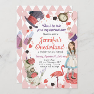 Alice au pays des merveilles Invitation d'annivers