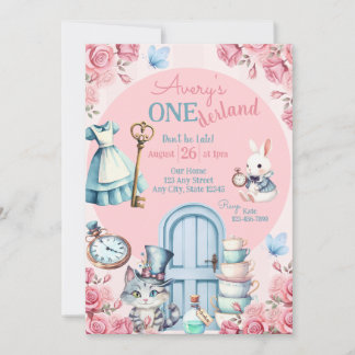 Alice au pays des merveilles Invitation d'annivers