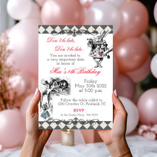 Alice au pays des merveilles Invitation d'annivers