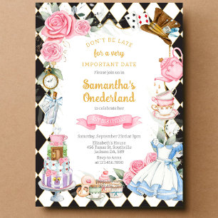 Alice au pays des merveilles Invitation d'annivers