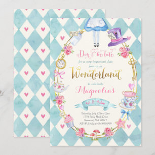 Alice Au Pays Des Merveilles Invitation Tea Party
