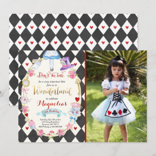 Alice Au Pays Des Merveilles Invitation Tea Party