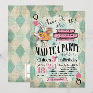 Alice au pays des merveilles Invitations d'anniver