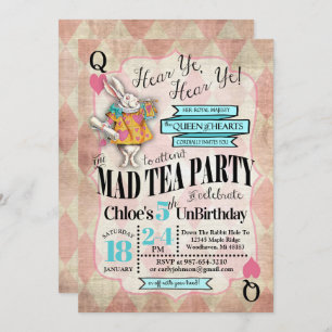 Alice au pays des merveilles Invitations d'anniver