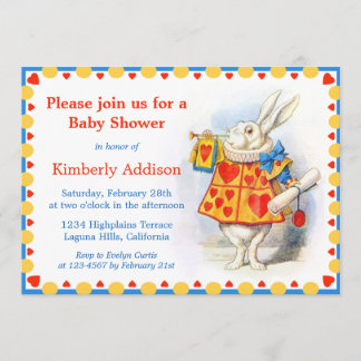 Alice au pays des merveilles Invitations du Baby s